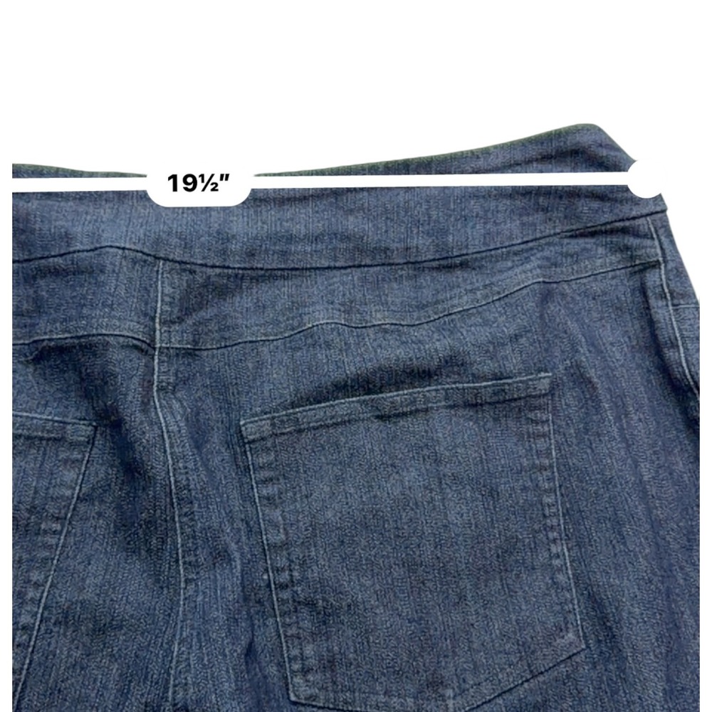 Coldwater Creek Womens Jeans 18W Denim Trouser Blue Stretch Pull On Wide Leg Leg - Picture 10 of 13